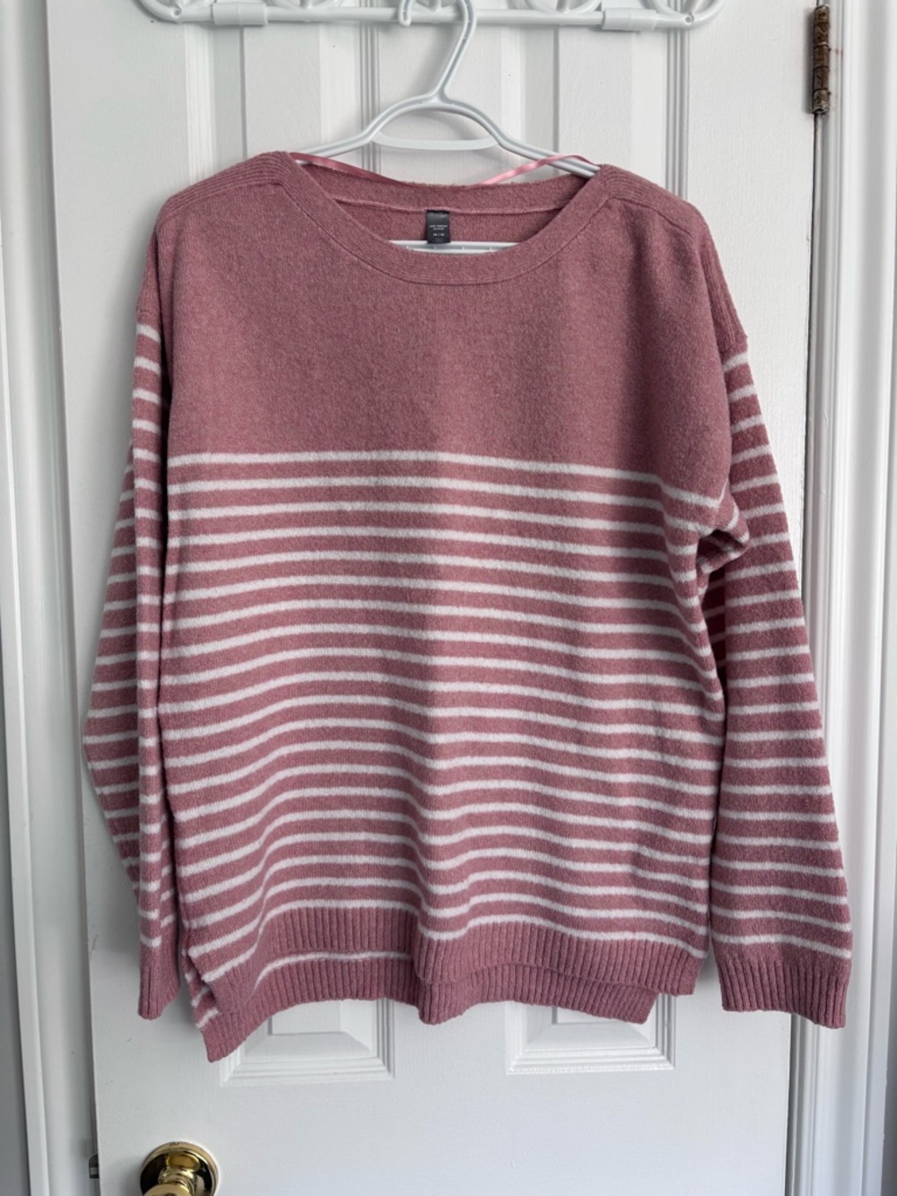 Joe Fresh Pink Textured Crewneck Sweater
